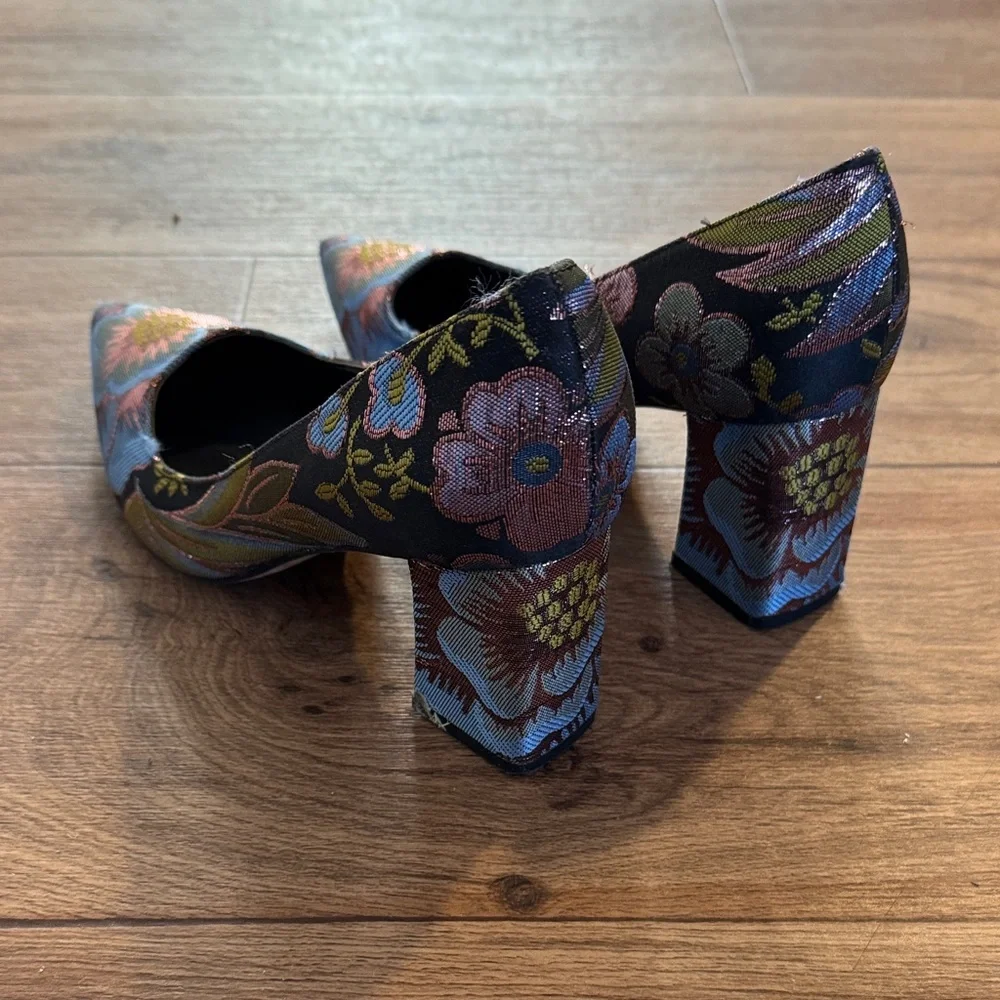 Marc Fisher Women's Heels - Blue and Pink Floral - Picture 2 of 3